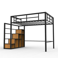 JZD – lit superposé en métal pour adulte, dortoir avec bureau et escalier