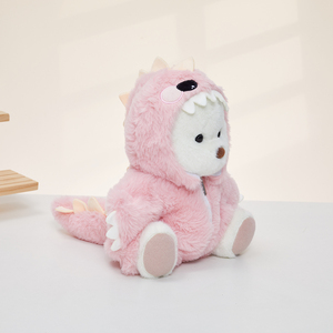 Oso de Peluche Lina de 30 cm con Articulaciones Flexibles para Aliviar el Estrés, Animal de Peluche para el Bienestar Mental con Traje de Dinosaurio - Product Image 4
