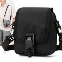 Bolso bandolera antirrobo de moda para hombre, logotipo de marca de moda, ropa de trabajo de Color puro, estilo de calle de bolsillo para teléfono móvil
