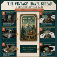 La collection de cartes à collectionner vintage en métal de qualité supérieure pour la décoration rétro et les collectionneurs d'art de voyage