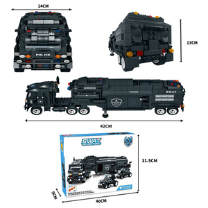Novedades 2024 nueva llegada chico juguete DIY SWAT Corps Anti Riot Force coche de policía pequeños bloques de construcción conjunto de ladrillos - Product Image 5
