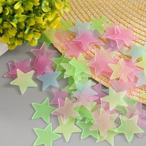 Pegatina de Pared 3D Ecológica Personalizada con Diseño de Luna y Estrellas Fluorescentes de Alto Brillo, Calcomanías Decorativas que Brillan en la Oscuridad - Product Image 6