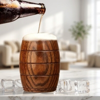 Chope à bière en bois en forme de baril, design vintage, tasse à boire en bois pour bière, whisky, bar, décoration de la maison, cadeau