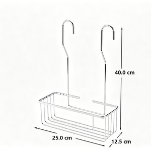 Cesta rectangular de alambre de <span class=keywords><strong>acero</strong></span> <span class=keywords><strong>cromado</strong></span> <span class=keywords><strong>con</strong></span> doble gancho de precisión y estructura de drenaje que evita la acumulación de <span class=keywords><strong>agua</strong></span> para baño - Product Image 4