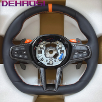 Setir Mobil Serat Karbon Kulit Berlubang untuk Toyota Supra GR A90 A91 MKV MK5 MK4 2019-2025 Roda Sport Balap