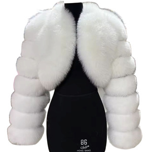 Fourrure Coupe Courte Épissage Col en Fausse Fourrure Manteau en Fourrure de Renard Veste <span class=keywords><strong>Femme</strong></span> - Product Image 5