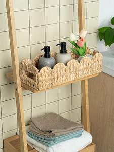 Cesto de Rattan de Jacinto d'Água para Banheiro, Bandeja Vazia de Vime para Lavatório e Tanque de Banheiro, Design Moderno - Product Image 4