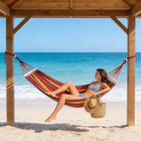 Hamac pliant en macramé personnalisé, portable, pour l'extérieur et l'intérieur, camping, randonnée, chaise suspendue, tissu pour 1 à 2 personnes