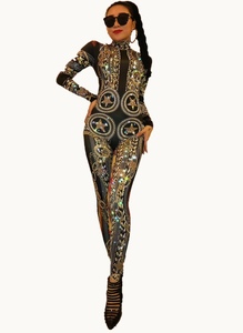 Tute da <span class=keywords><strong>donna</strong></span> abito 2022 di lusso con strass body frangia abito <span class=keywords><strong>elegante</strong></span> intero tuta trasparente spettacolo di scena Clubwear - Product Image 4