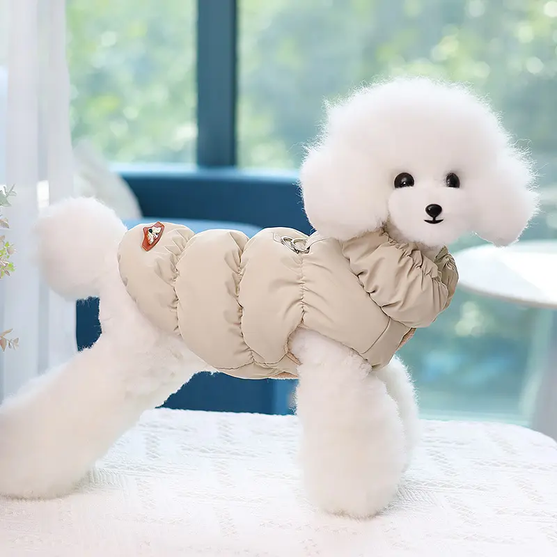 2023 Novo Cão inverno fivela quente de algodão acolchoado casaco pet clothing dois pés impermeável colete pequeno cão de estimação dog clothing