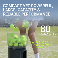 Máquina Lanza Pelotas de Tenis R3 de 28 Puntos, Capacidad para 80 Pelotas, Control por Voz, 90 km/h, Topspin y Backspin Ajustables, Robot de Entrenamiento Portátil para Entrenadores