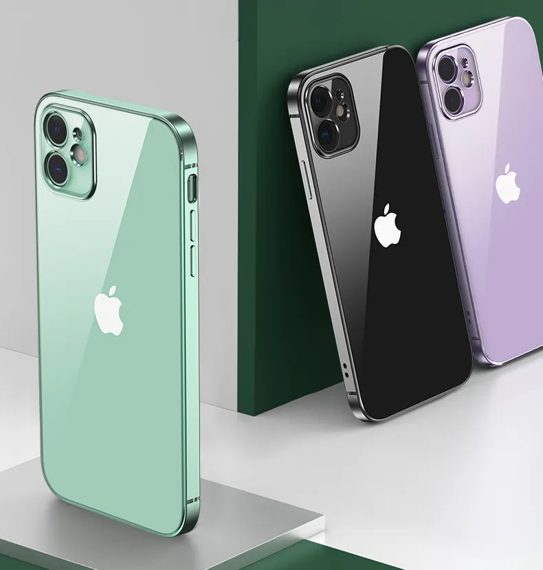 Apple iPhone 11用のファッショナブルな耐衝撃メッキケース、iPhone11用のクリスタルクリアバックカバーソフト