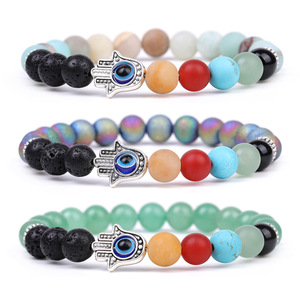 Pulsera de Piedras Naturales Coloridas con Cuentas, Creativa y Aromática, con Piedra Hamsa y Ojo Turco, para Mi <span class=keywords><strong>Hija</strong></span> - Product Image 3