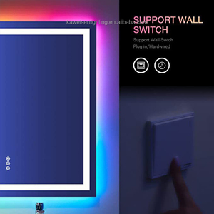 Gương Phòng Tắm Có Đèn <span class=keywords><strong>Led</strong></span> <span class=keywords><strong>RGB</strong></span> Lãng Mạn Mới Lạ Gương Chiếu Sáng Thông Minh <span class=keywords><strong>LED</strong></span> 36 Inch Vuông Không Khung Chạy 3CCT Thay Đổi <span class=keywords><strong>RGB</strong></span> - Product Image 4