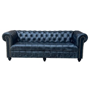 Sofá Chesterfield de 3 Plazas de Diseño, Muebles de Cuero para el Hogar, Sofá Acolchado Profundo, Asientos de Lujo para Sala de Estar con Estilo Clásico - Product Image 3