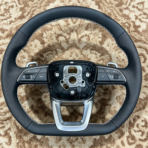 Volant de voiture en cuir perforé pour <span class=keywords><strong>Audi</strong></span> A4 R8 Tt Mk2 Mk3 B8 <span class=keywords><strong>RS</strong></span> TTS Ttrs Rs3 Rs6 RS4 RS5 RS7 A3 A5 A6 C6 A7 A8 A1 Q3 Q5 Q7 - Product Image 4