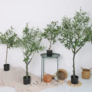 מכירה לוהטת מלאכותי עצי פלסטיק צמח בעציץ זית עץ עם פירות עבור מקורה קישוט חיצוני דקורטיבי בונסאי