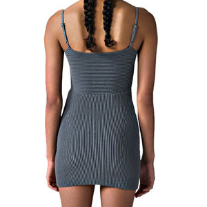 Abito Maglione da Donna all'Ingrosso Personalizzato Estivo Sexy Aderente in Maglia a Costine di Poliestere Mini da Yoga Palestra Activewear - Product Image 3