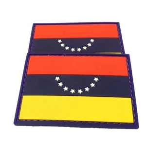 Özel yüksek kaliteli kauçuk pvc dekoratif yama giysi için minimum pvc bayrağı yama özel