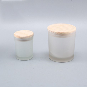Vetro nero <span class=keywords><strong>bianco</strong></span> rosso candela tazza con coperchio in <span class=keywords><strong>legno</strong></span> porta metallo personalizzabile per matrimoni Logo stampato - Product Image 4