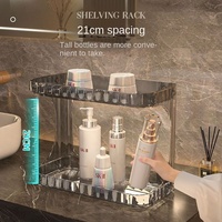 Panier de rangement mural pour salle de bain, organisateur de maquillage transparent, étagère de rangement en acrylique, support de rangement pour toilettes