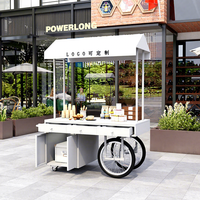 Puesto de Postres Metálico con Ruedas, Carrito Promocional Creativo para Exteriores, Desmontable y Ensamblable