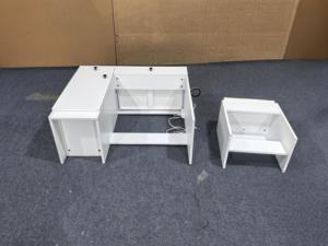 Makeup <b>Vanity</b> with Upholstered Stool & Charging Station, Desk Mirror and Smart Lights, <b>Table</b> Set White - Product Image 4