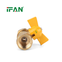 IFAN Vente en gros Robinet à bille en laiton forgé à chaud personnalisé pour système de gaz manuel, Robinet de gaz à compression femelle