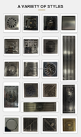 Drain de sol de douche carré commercial anti-odeur sur mesure en acier inoxydable avec insert en carrelage