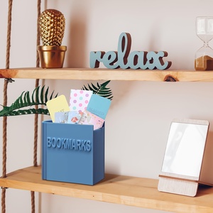 Book Shape <b>Bookmarks</b> Storage Box Plastic Desktop Stationery Organizer Reading Card Holder Desk Office Book Mark Container - Product Image 3
