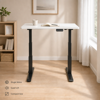 Bureau debout à moteur unique, silencieux et compact pour le télétravail