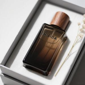 Luxury Empty Blue Square Glass Perfume Spray Bottle 35ml 50ml 100ml Black Cap Perfume Bottle with <b>Box</b> Packaging - Product Image 3