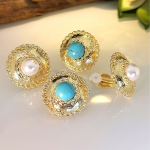 Orecchini a clip vintage francesi con perle per donna, gioielli alla moda a forma di perla intrecciata - Product Image 1