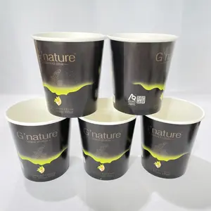 Custom Printed 3oz-12 Oz Disposable Ice Cream Paper Gelato Cups With Lid