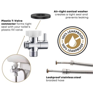 Toilet-Adjustable Water Pressure Jet <b>Spray</b> with Bidet Hose Stainless Steel Shower Toilet Handheld Bidet Sprayer <b>Set</b> Kit - Product Image 6