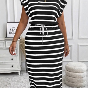 Robe grande taille pour femmes, vêtements grande taille, jupes de plage d'été pour femmes rondes, maxi noire, décontractée, formelle, robes grande taille pour femmes - Product Image 4