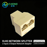 Splitter Jaringan RJ45 1 Input ke 2 Output, Adaptor Kabel Ethernet LAN 8P8C Splitter Jaringan