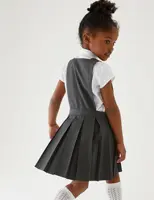 Robe classique personnalisée pour enfants, jupe à bretelles, uniforme scolaire, style preppy, robes pour tout-petits à plis