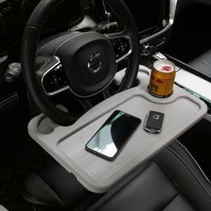 Plateau multifonctionnel portable en plastique pour volant de voiture, support pour ordinateur portable, tablette, repas en voiture, table à cartes - Product Image 1