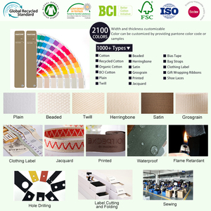 Tùy chỉnh in bông vải cuộn liên màu đôi xương cá Twill Đồng bằng dải dệt 3D Sọc ràng buộc thiên vị Băng hình ống - Product Image 2