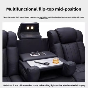 أريكة جلدية كهربائية حديثة متعددة الوظائف من الجلد الطبيعي (طبقة أولى) لغرفة المعيشة في الفلل وغرف المسرح المنزلي - Product Image 3