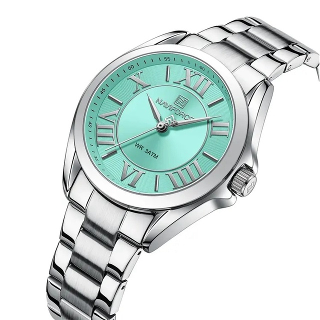 Fashion Naviforce 5037 Japan Movement Women Stainless Steel Quartz Wrist Watch