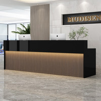 Meubles de bureau commerciaux de luxe légers de style médiéval, ensemble complet en MDF, armoire, comptoir de réception pour salon de beauté, restaurant