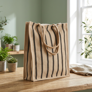 Premium Choice Hot Sale Natural Geometric <b>Jute</b> <b>Bag</b> Eco Friendly Reusable Shopping Tote Carry <b>Bag</b> for Sustainable Stores Retail - Product Image 1