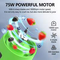 Draagbare Usb Elektrische 380Ml Juicer Blender 6-blade Mini Smoothie Mixer Shakes Vruchten Draadloze Oplaadbare Voor Auto Hotel Buiten