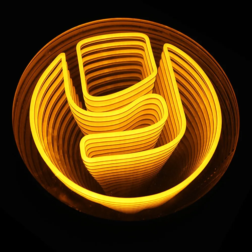3D Infinity LED Neon Sign Creative Tunnel Lamp illuminato Tunnel Mirror Light per la vendita al dettaglio