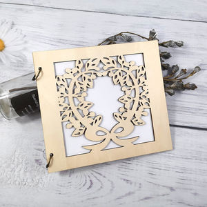 Direkt ab Werk Hochzeits-Gästebuch Erinnerungsbuch mit Holz-Besucherregister Holzhandwerk für Hochzeiten & Wandschilder - Product Image 5