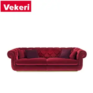 Moderne Pure Inkt Rode Zwaan Fluwelen Materiaal Multi Geen Benen Sofa Radiaal Geschikt Voor Menselijk Lichaam Curve Sofa