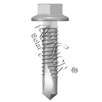 Tornillos autoperforantes de acero inoxidable para montaje solar, tornillos Tek de cabeza hexagonal plana cuadrada con arandelas de goma para letreros artísticos