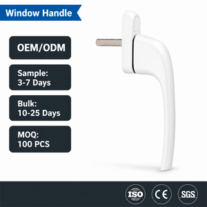 Maniglia <span class=keywords><strong>per</strong></span> Finestra a Battente Arc in Lega di Zinco Bianco Satinato, Leva Ergonomica Senza <span class=keywords><strong>Blocco</strong></span> <span class=keywords><strong>per</strong></span> <span class=keywords><strong>Finestre</strong></span> in PVC e Alluminio <span class=keywords><strong>con</strong></span> Perno Quadrato - Product Image 1